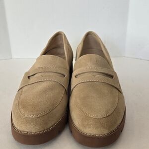 Vionic Tan Suede Slip-On Loafers
